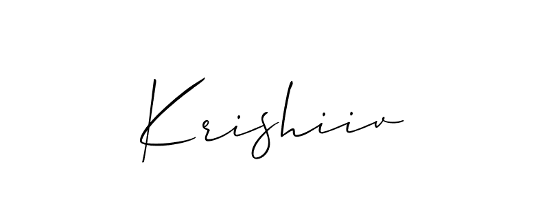 How to make Krishiiv signature? Allison_Script is a professional autograph style. Create handwritten signature for Krishiiv name. Krishiiv signature style 2 images and pictures png