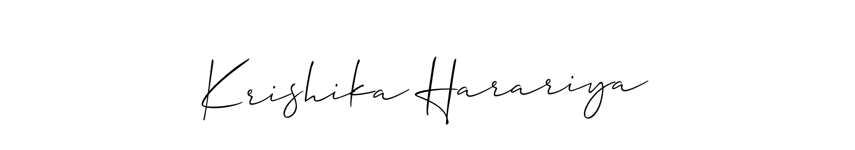 You can use this online signature creator to create a handwritten signature for the name Krishika Harariya. This is the best online autograph maker. Krishika Harariya signature style 2 images and pictures png