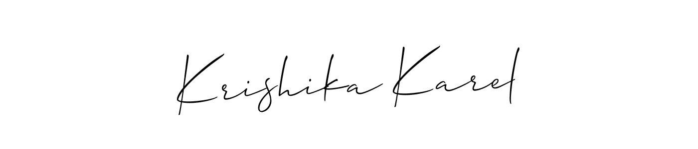 How to Draw Krishika Karel signature style? Allison_Script is a latest design signature styles for name Krishika Karel. Krishika Karel signature style 2 images and pictures png