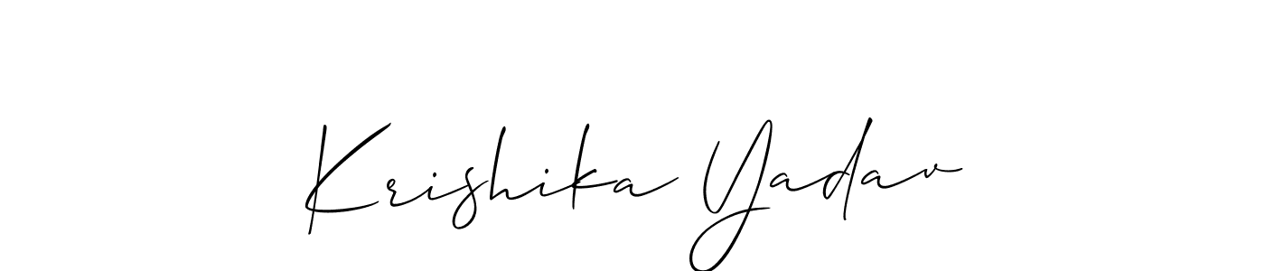 if you are searching for the best signature style for your name Krishika Yadav. so please give up your signature search. here we have designed multiple signature styles  using Allison_Script. Krishika Yadav signature style 2 images and pictures png