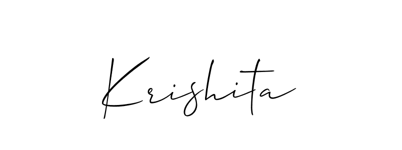 The best way (Allison_Script) to make a short signature is to pick only two or three words in your name. The name Krishita include a total of six letters. For converting this name. Krishita signature style 2 images and pictures png