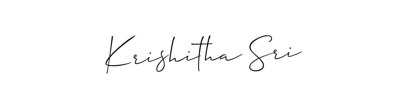 It looks lik you need a new signature style for name Krishitha Sri. Design unique handwritten (Allison_Script) signature with our free signature maker in just a few clicks. Krishitha Sri signature style 2 images and pictures png