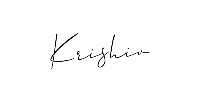 Design your own signature with our free online signature maker. With this signature software, you can create a handwritten (Allison_Script) signature for name Krishiv. Krishiv signature style 2 images and pictures png