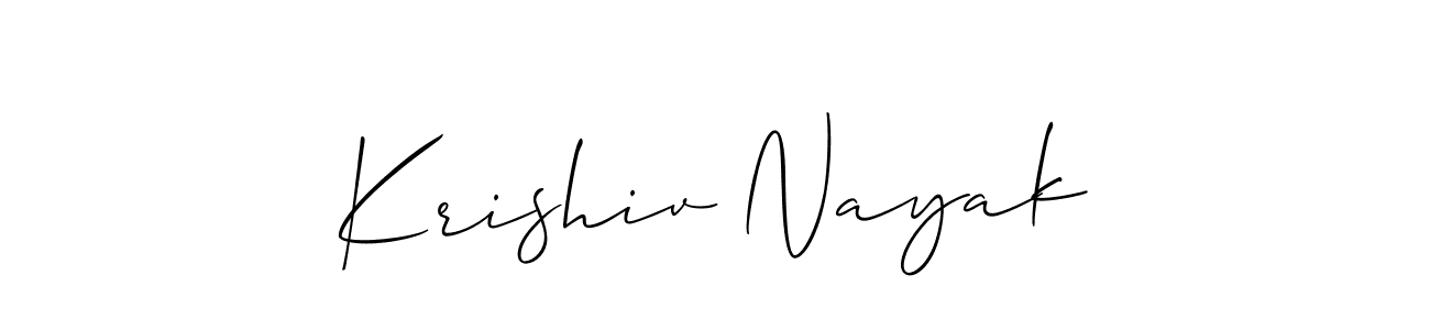 Design your own signature with our free online signature maker. With this signature software, you can create a handwritten (Allison_Script) signature for name Krishiv Nayak. Krishiv Nayak signature style 2 images and pictures png