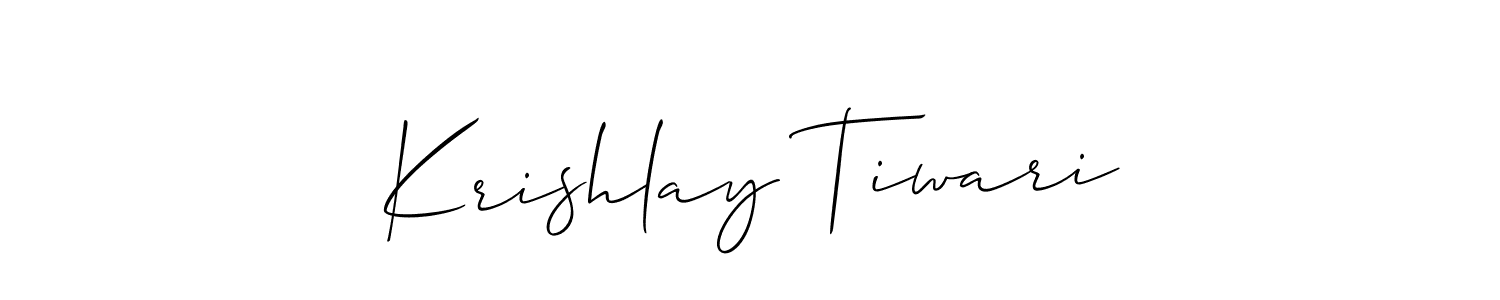 Create a beautiful signature design for name Krishlay Tiwari. With this signature (Allison_Script) fonts, you can make a handwritten signature for free. Krishlay Tiwari signature style 2 images and pictures png