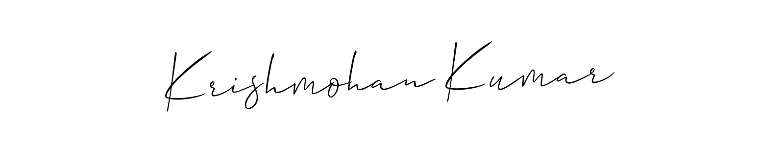 Use a signature maker to create a handwritten signature online. With this signature software, you can design (Allison_Script) your own signature for name Krishmohan Kumar. Krishmohan Kumar signature style 2 images and pictures png