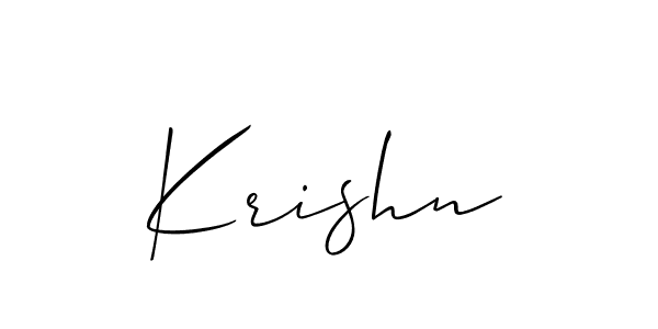 Make a beautiful signature design for name Krishn. With this signature (Allison_Script) style, you can create a handwritten signature for free. Krishn signature style 2 images and pictures png