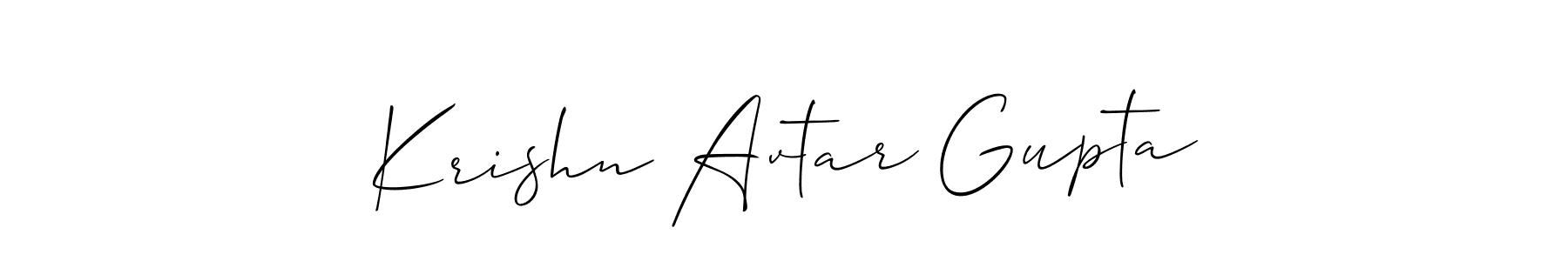 Use a signature maker to create a handwritten signature online. With this signature software, you can design (Allison_Script) your own signature for name Krishn Avtar Gupta. Krishn Avtar Gupta signature style 2 images and pictures png