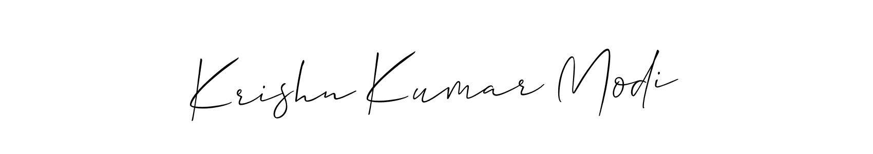 Create a beautiful signature design for name Krishn Kumar Modi. With this signature (Allison_Script) fonts, you can make a handwritten signature for free. Krishn Kumar Modi signature style 2 images and pictures png