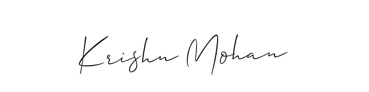 Allison_Script is a professional signature style that is perfect for those who want to add a touch of class to their signature. It is also a great choice for those who want to make their signature more unique. Get Krishn Mohan name to fancy signature for free. Krishn Mohan signature style 2 images and pictures png