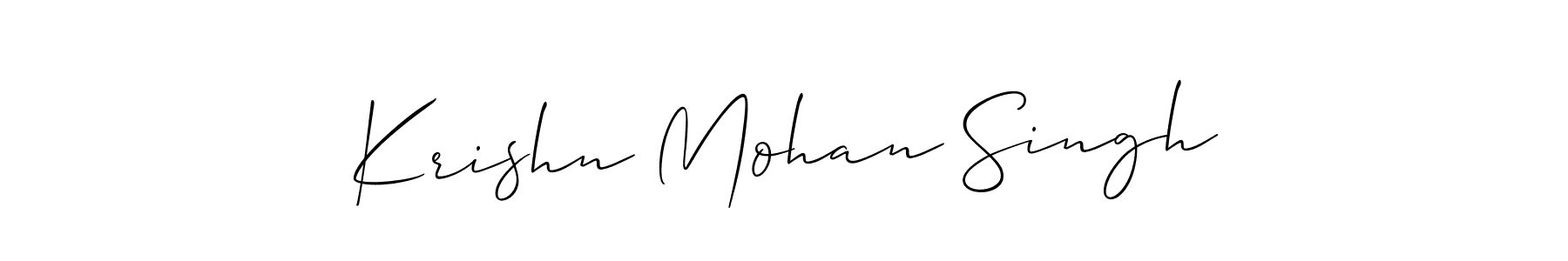 Make a short Krishn Mohan Singh signature style. Manage your documents anywhere anytime using Allison_Script. Create and add eSignatures, submit forms, share and send files easily. Krishn Mohan Singh signature style 2 images and pictures png