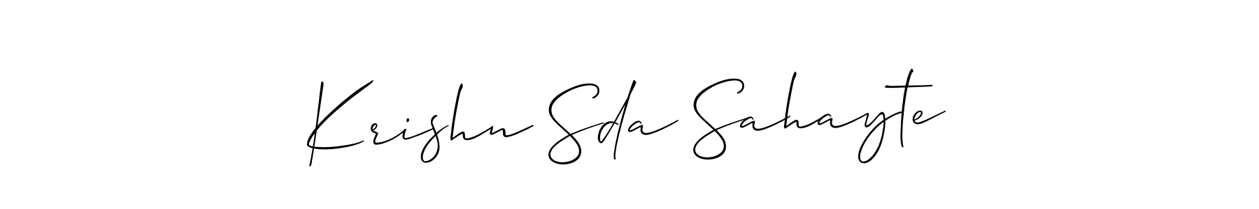 It looks lik you need a new signature style for name Krishn Sda Sahayte. Design unique handwritten (Allison_Script) signature with our free signature maker in just a few clicks. Krishn Sda Sahayte signature style 2 images and pictures png