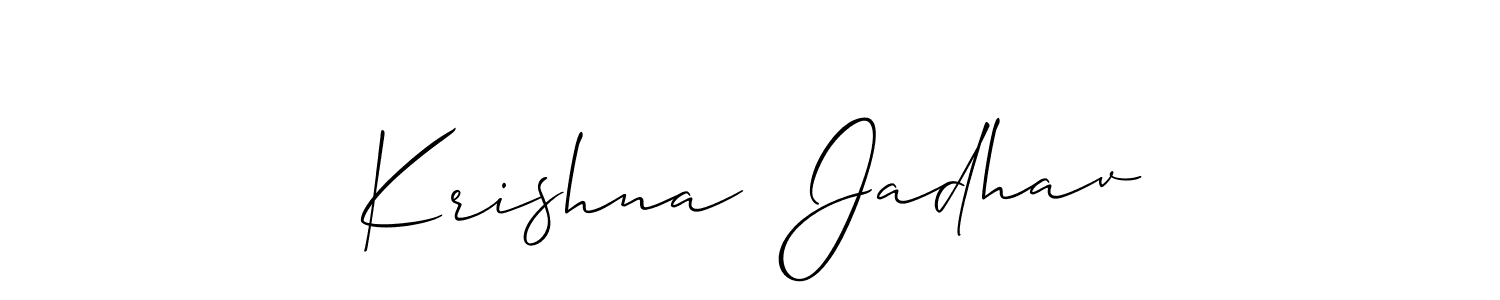 You can use this online signature creator to create a handwritten signature for the name Krishna  Jadhav. This is the best online autograph maker. Krishna  Jadhav signature style 2 images and pictures png
