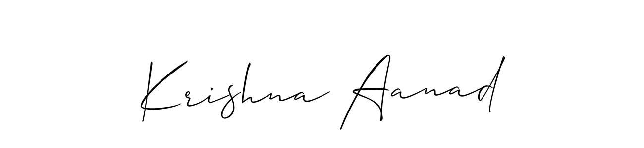 Allison_Script is a professional signature style that is perfect for those who want to add a touch of class to their signature. It is also a great choice for those who want to make their signature more unique. Get Krishna Aanad name to fancy signature for free. Krishna Aanad signature style 2 images and pictures png
