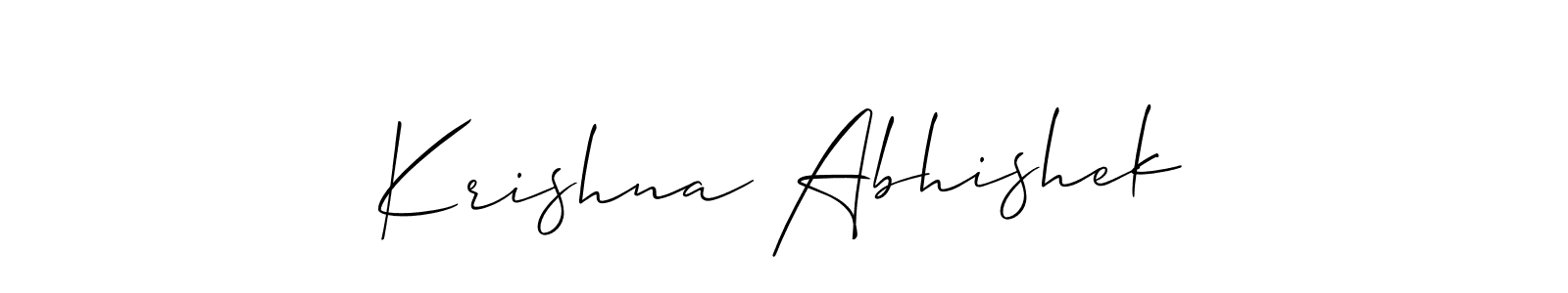 Also You can easily find your signature by using the search form. We will create Krishna Abhishek name handwritten signature images for you free of cost using Allison_Script sign style. Krishna Abhishek signature style 2 images and pictures png
