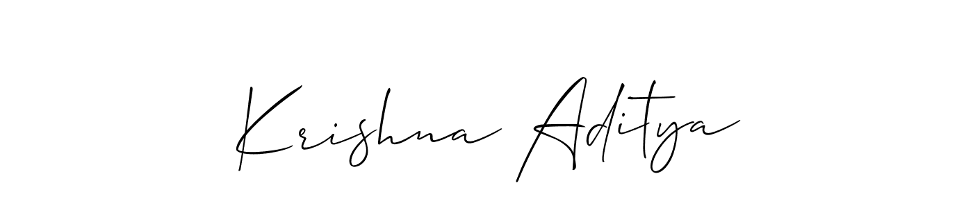 Make a beautiful signature design for name Krishna Aditya. With this signature (Allison_Script) style, you can create a handwritten signature for free. Krishna Aditya signature style 2 images and pictures png