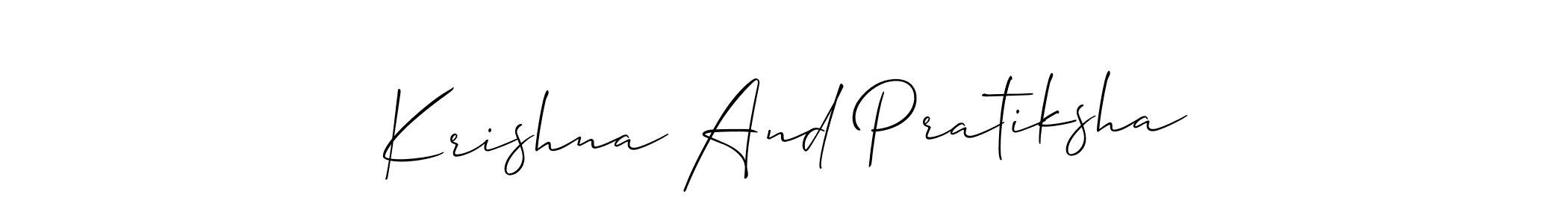 Create a beautiful signature design for name Krishna And Pratiksha. With this signature (Allison_Script) fonts, you can make a handwritten signature for free. Krishna And Pratiksha signature style 2 images and pictures png