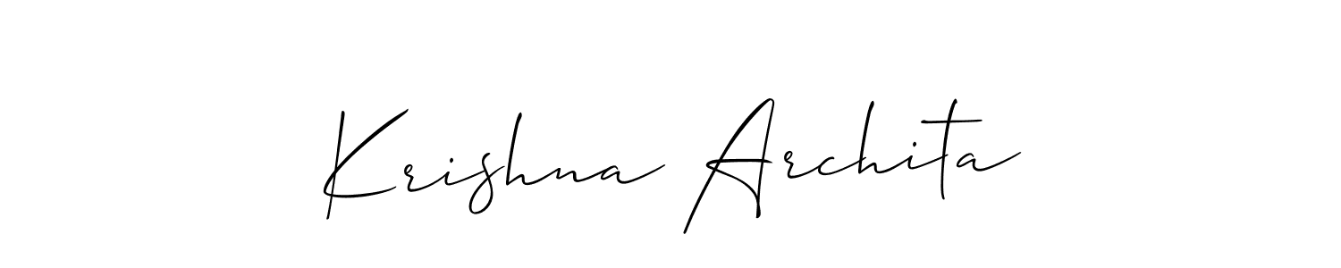 Also we have Krishna Archita name is the best signature style. Create professional handwritten signature collection using Allison_Script autograph style. Krishna Archita signature style 2 images and pictures png