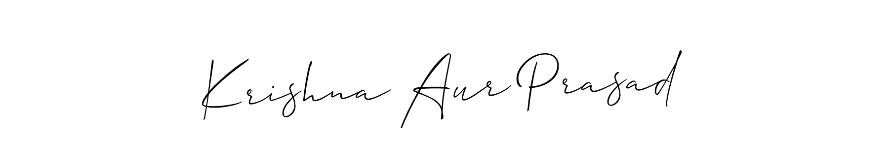 You should practise on your own different ways (Allison_Script) to write your name (Krishna Aur Prasad) in signature. don't let someone else do it for you. Krishna Aur Prasad signature style 2 images and pictures png