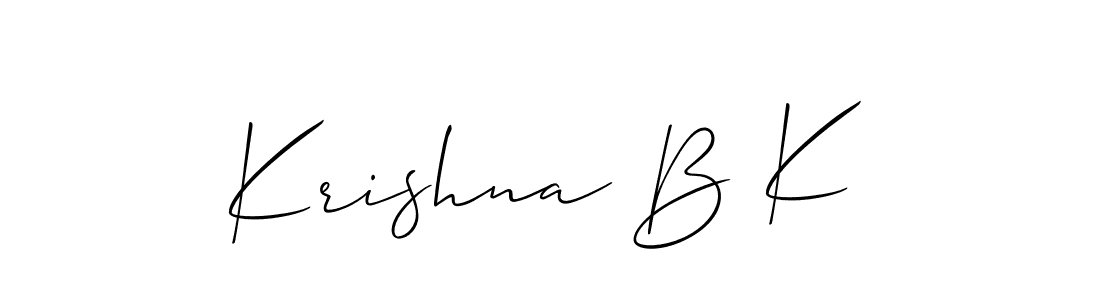 How to make Krishna B K signature? Allison_Script is a professional autograph style. Create handwritten signature for Krishna B K name. Krishna B K signature style 2 images and pictures png