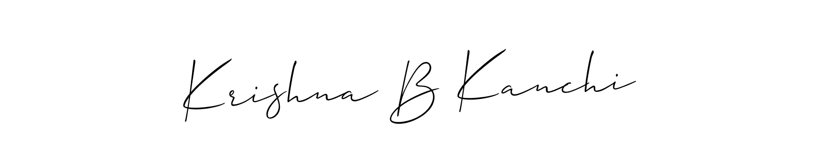 How to make Krishna B Kanchi signature? Allison_Script is a professional autograph style. Create handwritten signature for Krishna B Kanchi name. Krishna B Kanchi signature style 2 images and pictures png