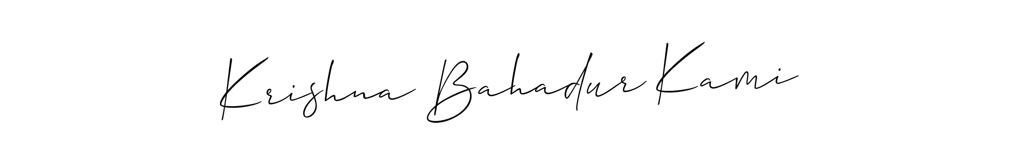 Similarly Allison_Script is the best handwritten signature design. Signature creator online .You can use it as an online autograph creator for name Krishna Bahadur Kami. Krishna Bahadur Kami signature style 2 images and pictures png