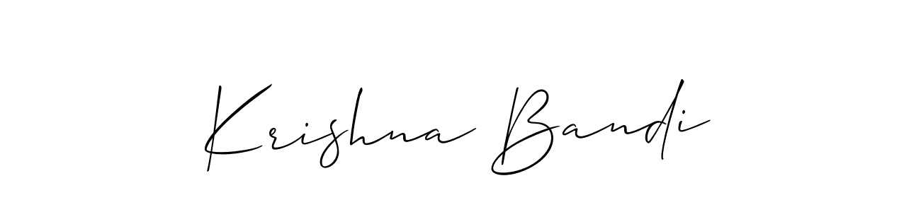 Design your own signature with our free online signature maker. With this signature software, you can create a handwritten (Allison_Script) signature for name Krishna Bandi. Krishna Bandi signature style 2 images and pictures png