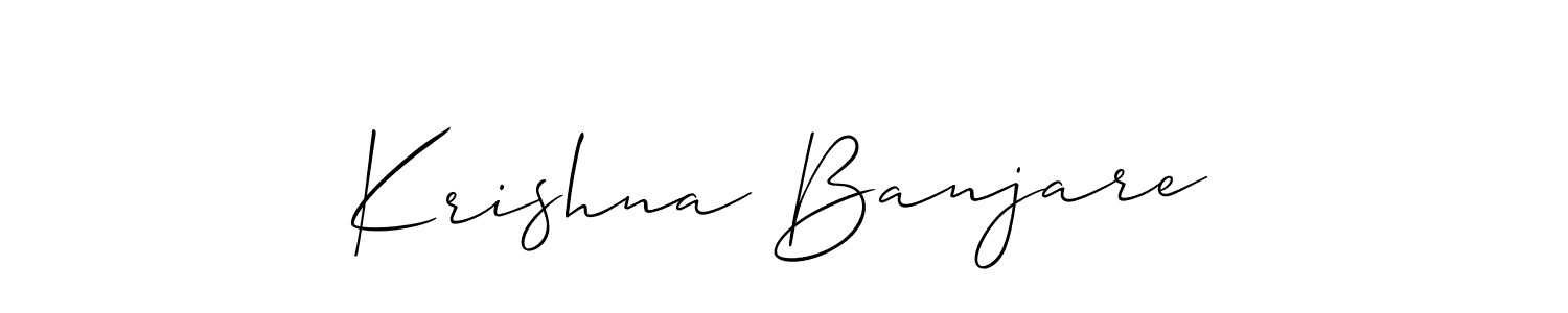 How to make Krishna Banjare name signature. Use Allison_Script style for creating short signs online. This is the latest handwritten sign. Krishna Banjare signature style 2 images and pictures png