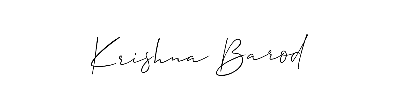 How to make Krishna Barod name signature. Use Allison_Script style for creating short signs online. This is the latest handwritten sign. Krishna Barod signature style 2 images and pictures png