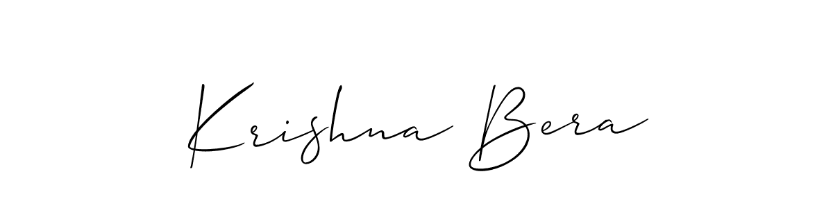 Also we have Krishna Bera name is the best signature style. Create professional handwritten signature collection using Allison_Script autograph style. Krishna Bera signature style 2 images and pictures png