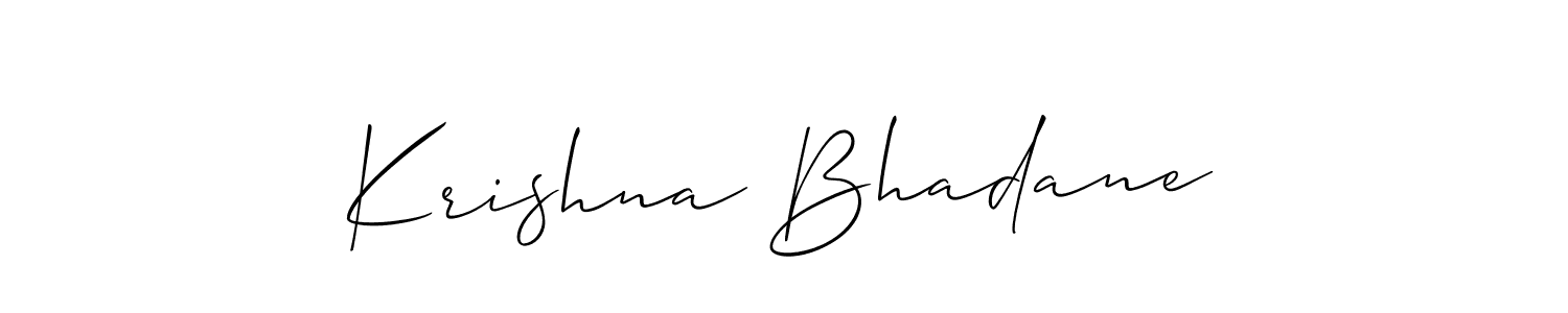 if you are searching for the best signature style for your name Krishna Bhadane. so please give up your signature search. here we have designed multiple signature styles  using Allison_Script. Krishna Bhadane signature style 2 images and pictures png