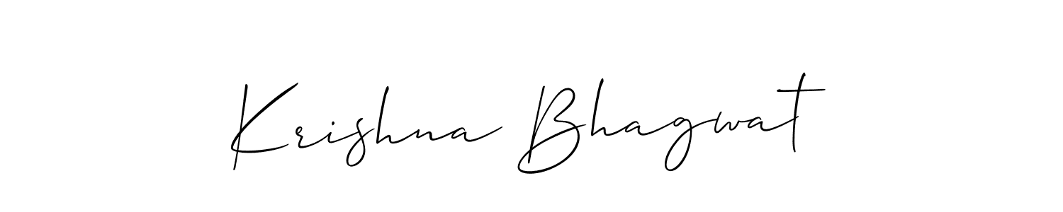 How to make Krishna Bhagwat name signature. Use Allison_Script style for creating short signs online. This is the latest handwritten sign. Krishna Bhagwat signature style 2 images and pictures png