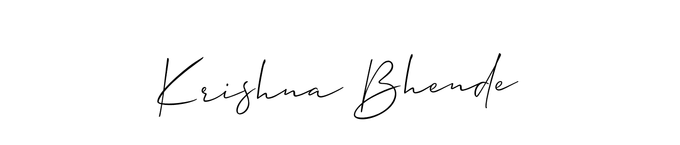 This is the best signature style for the Krishna Bhende name. Also you like these signature font (Allison_Script). Mix name signature. Krishna Bhende signature style 2 images and pictures png