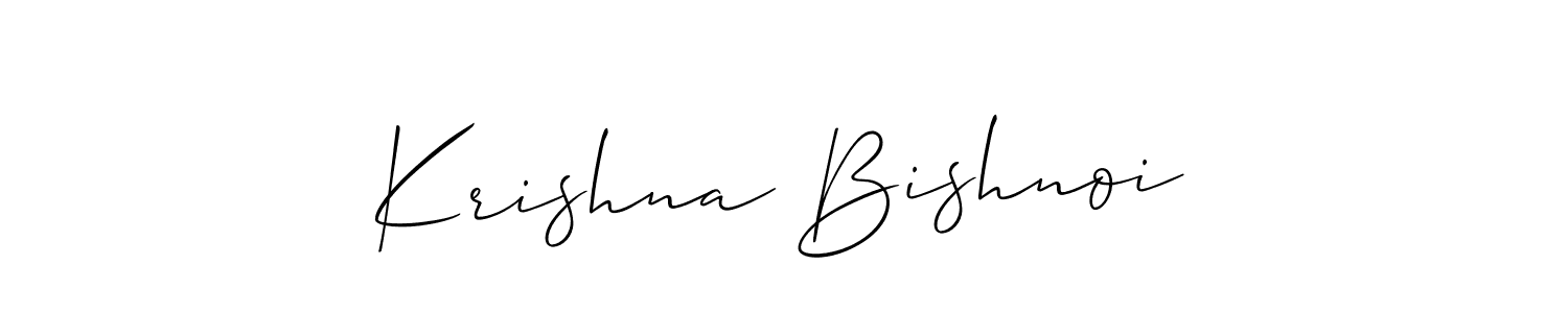 You should practise on your own different ways (Allison_Script) to write your name (Krishna Bishnoi) in signature. don't let someone else do it for you. Krishna Bishnoi signature style 2 images and pictures png