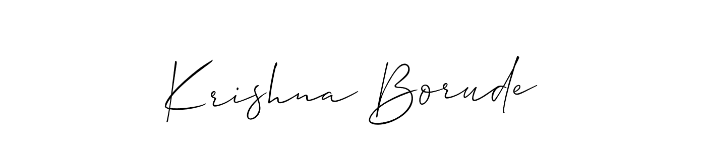 Similarly Allison_Script is the best handwritten signature design. Signature creator online .You can use it as an online autograph creator for name Krishna Borude. Krishna Borude signature style 2 images and pictures png