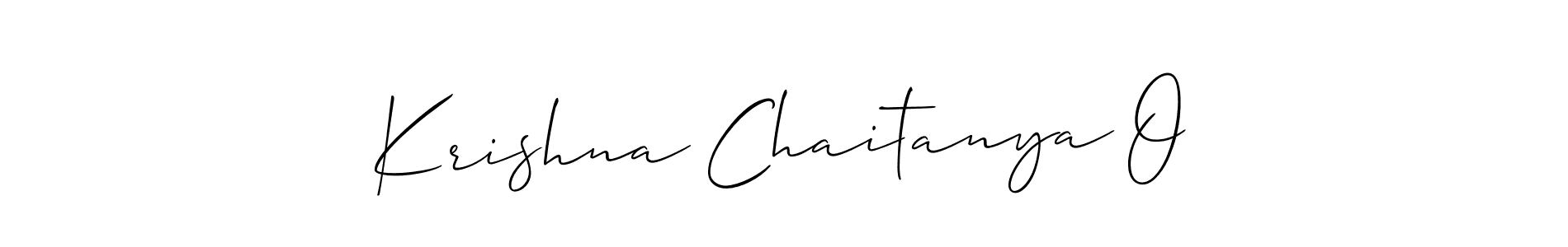 You should practise on your own different ways (Allison_Script) to write your name (Krishna Chaitanya O) in signature. don't let someone else do it for you. Krishna Chaitanya O signature style 2 images and pictures png