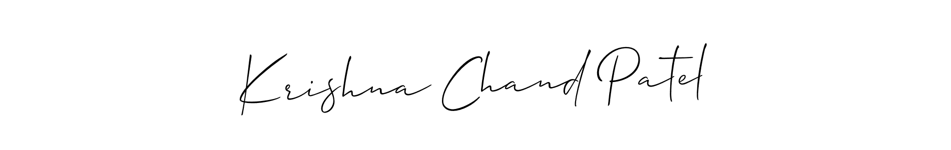 Allison_Script is a professional signature style that is perfect for those who want to add a touch of class to their signature. It is also a great choice for those who want to make their signature more unique. Get Krishna Chand Patel name to fancy signature for free. Krishna Chand Patel signature style 2 images and pictures png