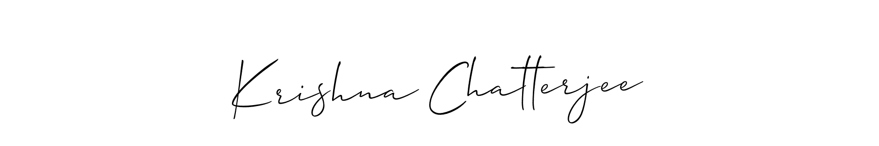 Also You can easily find your signature by using the search form. We will create Krishna Chatterjee name handwritten signature images for you free of cost using Allison_Script sign style. Krishna Chatterjee signature style 2 images and pictures png