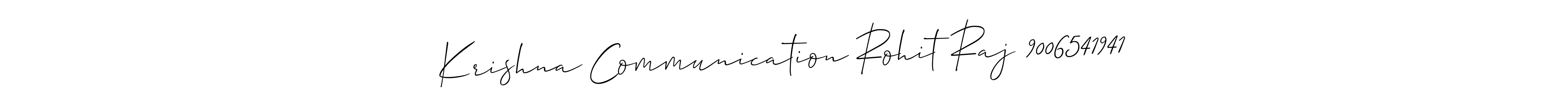 Allison_Script is a professional signature style that is perfect for those who want to add a touch of class to their signature. It is also a great choice for those who want to make their signature more unique. Get Krishna Communication Rohit Raj 9006541941 name to fancy signature for free. Krishna Communication Rohit Raj 9006541941 signature style 2 images and pictures png