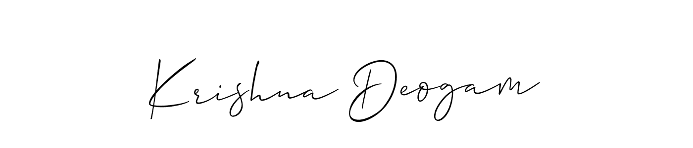 Krishna Deogam stylish signature style. Best Handwritten Sign (Allison_Script) for my name. Handwritten Signature Collection Ideas for my name Krishna Deogam. Krishna Deogam signature style 2 images and pictures png