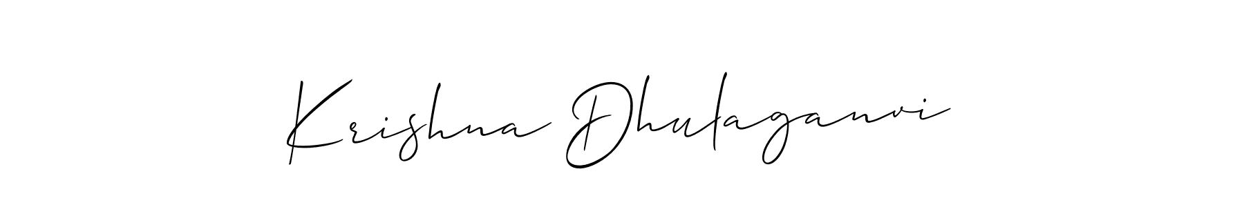 Create a beautiful signature design for name Krishna Dhulaganvi. With this signature (Allison_Script) fonts, you can make a handwritten signature for free. Krishna Dhulaganvi signature style 2 images and pictures png