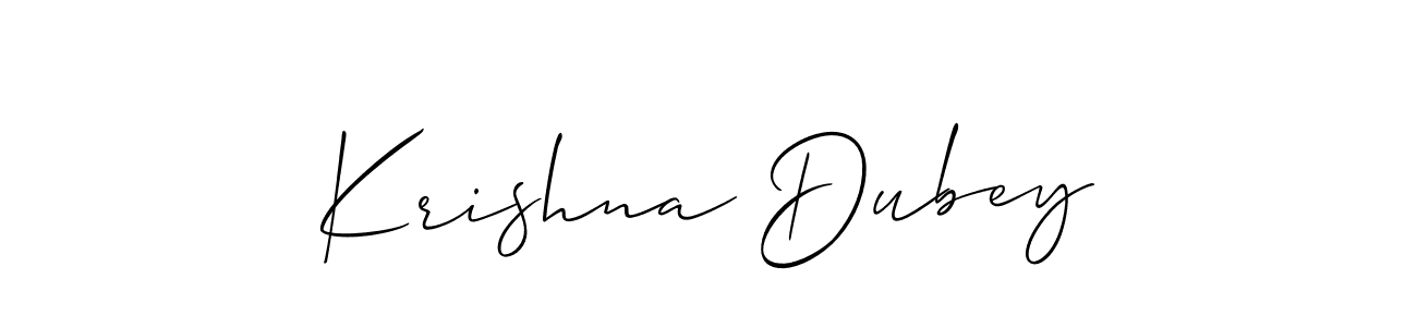 How to make Krishna Dubey name signature. Use Allison_Script style for creating short signs online. This is the latest handwritten sign. Krishna Dubey signature style 2 images and pictures png