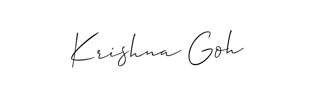 Krishna Goh stylish signature style. Best Handwritten Sign (Allison_Script) for my name. Handwritten Signature Collection Ideas for my name Krishna Goh. Krishna Goh signature style 2 images and pictures png