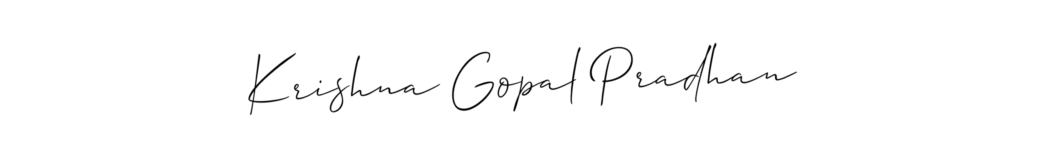 It looks lik you need a new signature style for name Krishna Gopal Pradhan. Design unique handwritten (Allison_Script) signature with our free signature maker in just a few clicks. Krishna Gopal Pradhan signature style 2 images and pictures png