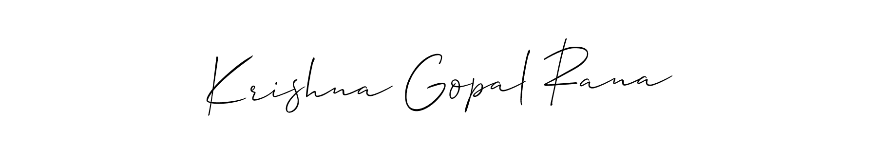 Allison_Script is a professional signature style that is perfect for those who want to add a touch of class to their signature. It is also a great choice for those who want to make their signature more unique. Get Krishna Gopal Rana name to fancy signature for free. Krishna Gopal Rana signature style 2 images and pictures png