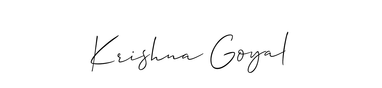 Make a short Krishna Goyal signature style. Manage your documents anywhere anytime using Allison_Script. Create and add eSignatures, submit forms, share and send files easily. Krishna Goyal signature style 2 images and pictures png