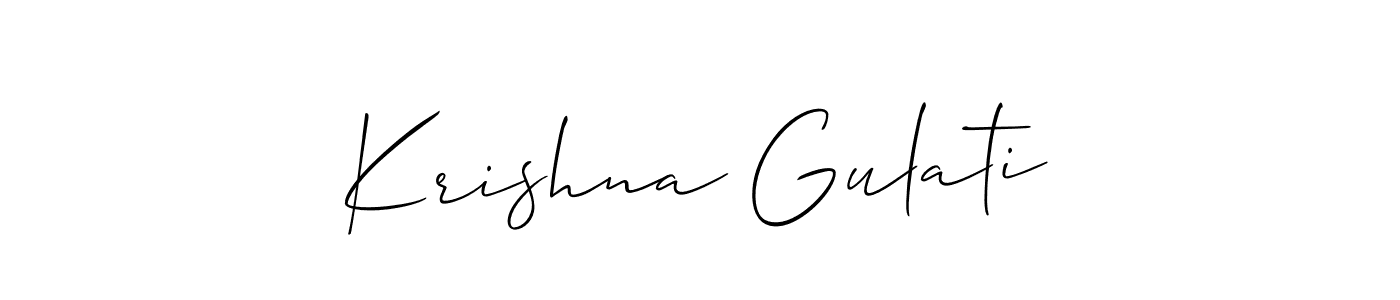 Also we have Krishna Gulati name is the best signature style. Create professional handwritten signature collection using Allison_Script autograph style. Krishna Gulati signature style 2 images and pictures png