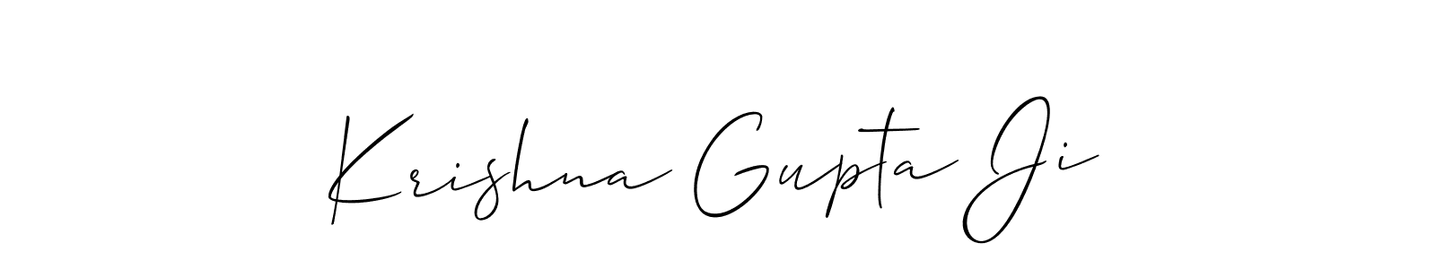 Also we have Krishna Gupta Ji name is the best signature style. Create professional handwritten signature collection using Allison_Script autograph style. Krishna Gupta Ji signature style 2 images and pictures png