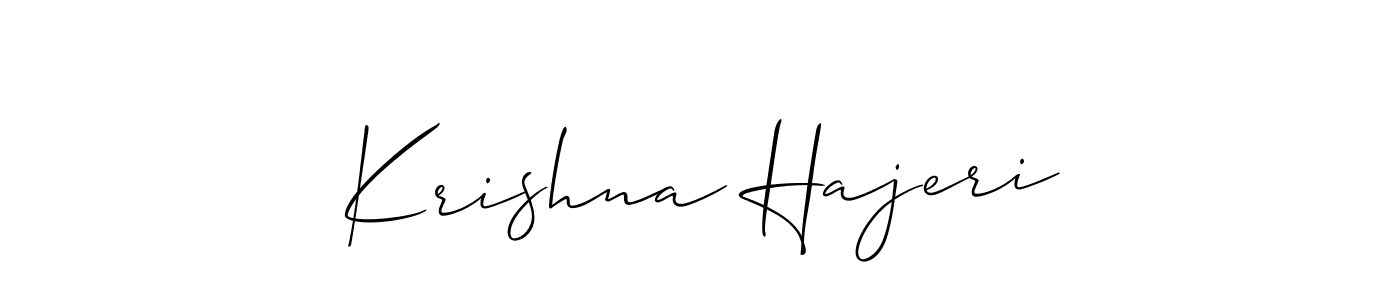 Also we have Krishna Hajeri name is the best signature style. Create professional handwritten signature collection using Allison_Script autograph style. Krishna Hajeri signature style 2 images and pictures png