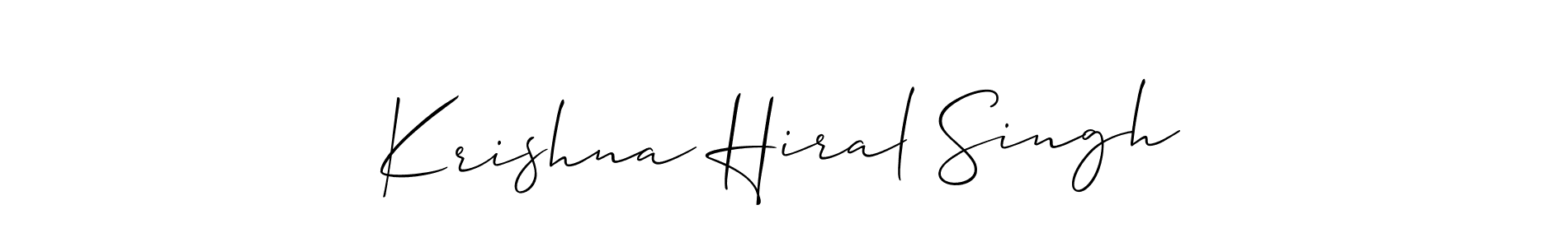 You should practise on your own different ways (Allison_Script) to write your name (Krishna Hiral Singh) in signature. don't let someone else do it for you. Krishna Hiral Singh signature style 2 images and pictures png